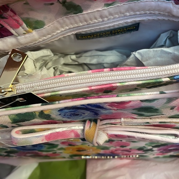 Christian Siriano Floral 🌸Crossbody/Handbag W/Matching Wallet.NWT🔺FIRM🔺 - Picture 8 of 13